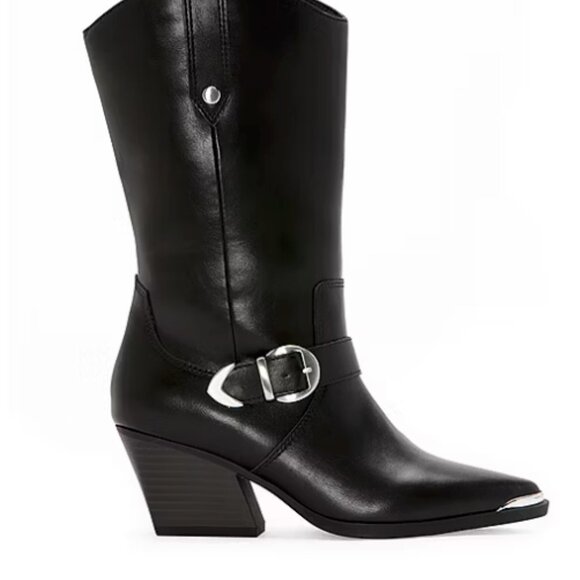 St. John's Bay Womens Roslyn Wide Calf Stacked Heel Riding Boots - Picture 3 of 5